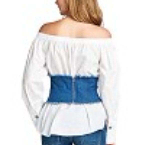 BOUTIQUE Rose applique denim corset - Picture 2 of 3